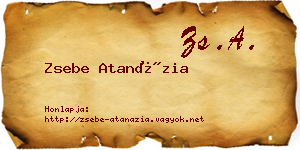 Zsebe Atanázia névjegykártya